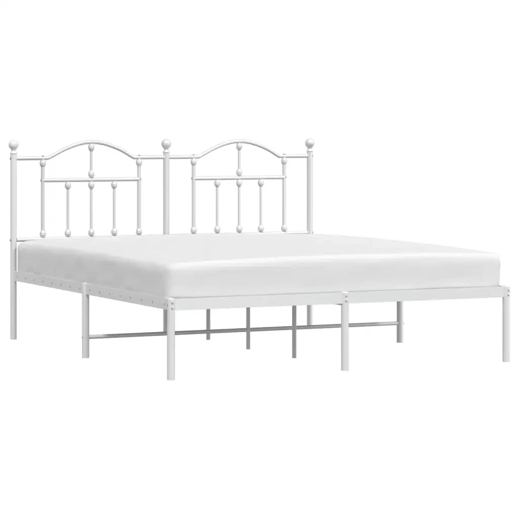 Giroletto con Testiera Metallo Bianco 160x200 cm 353491
