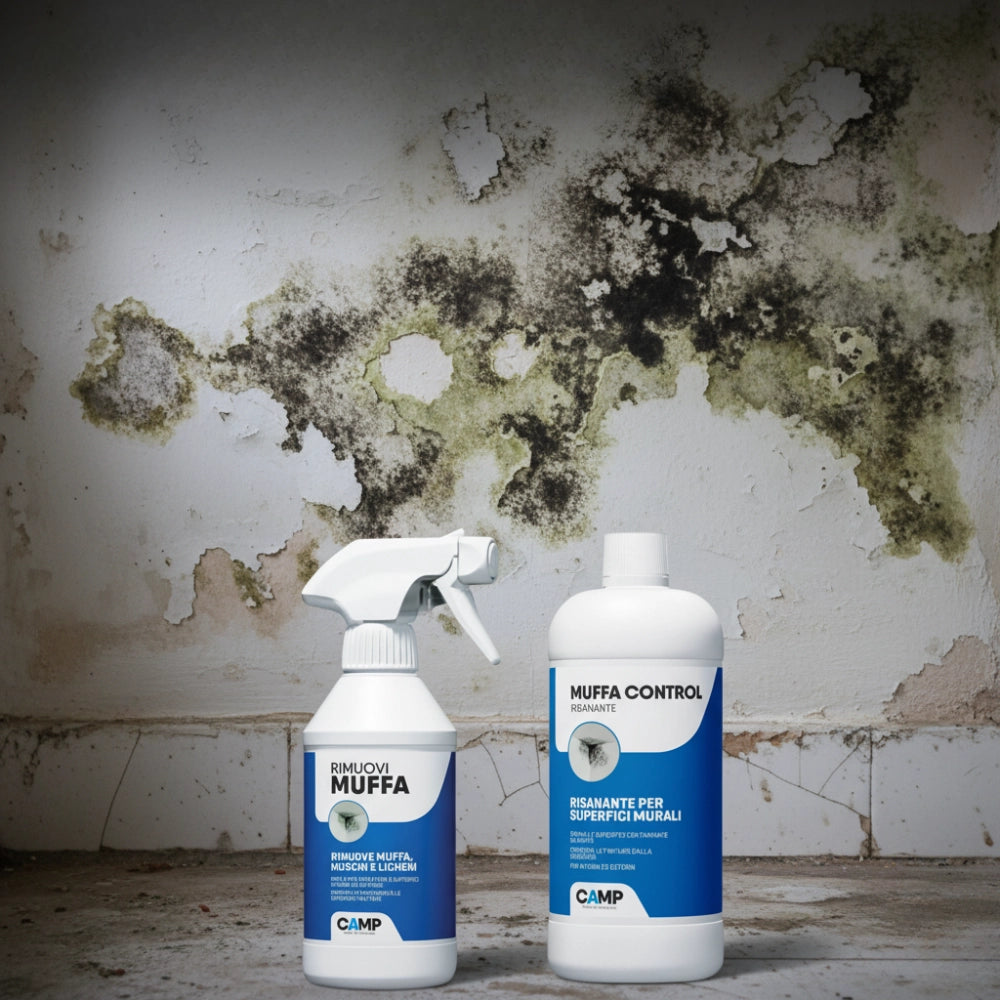 Trattamento completo rimuovi muffa 300 ml + muffa control risanante 1 lt