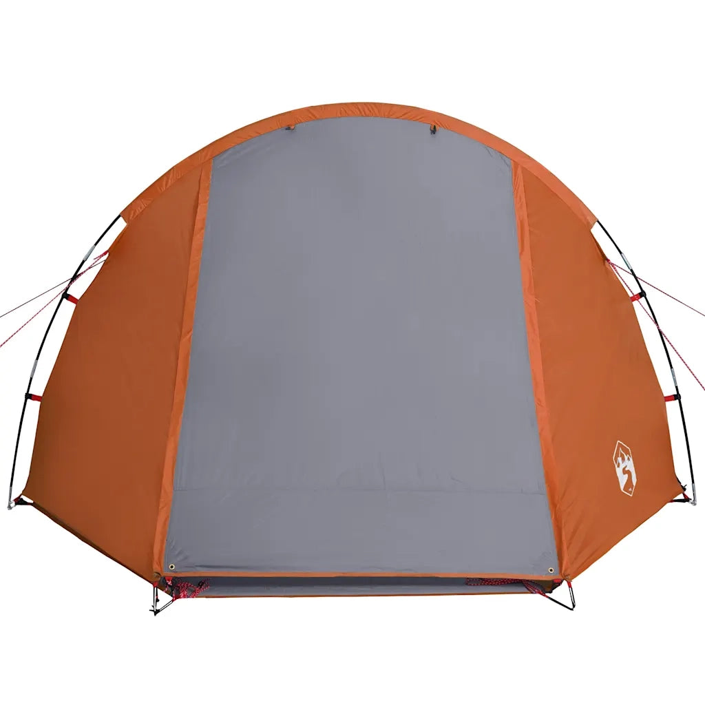 Tenda da Campeggio a Tunnel per 4 Persone-Tenda per Escursionismo Grigio e Arancione 307873