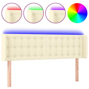 Testiera | Testata a LED Crema 147x16x78/88 cm in Similpelle