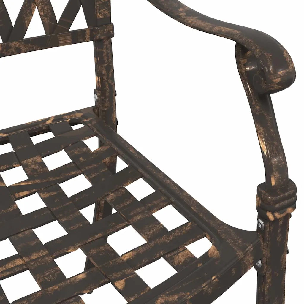 Sedia da Giardino 2 pz | Sedie da Esterno Bronzo 56 x 55 x 92.5cm Alluminio