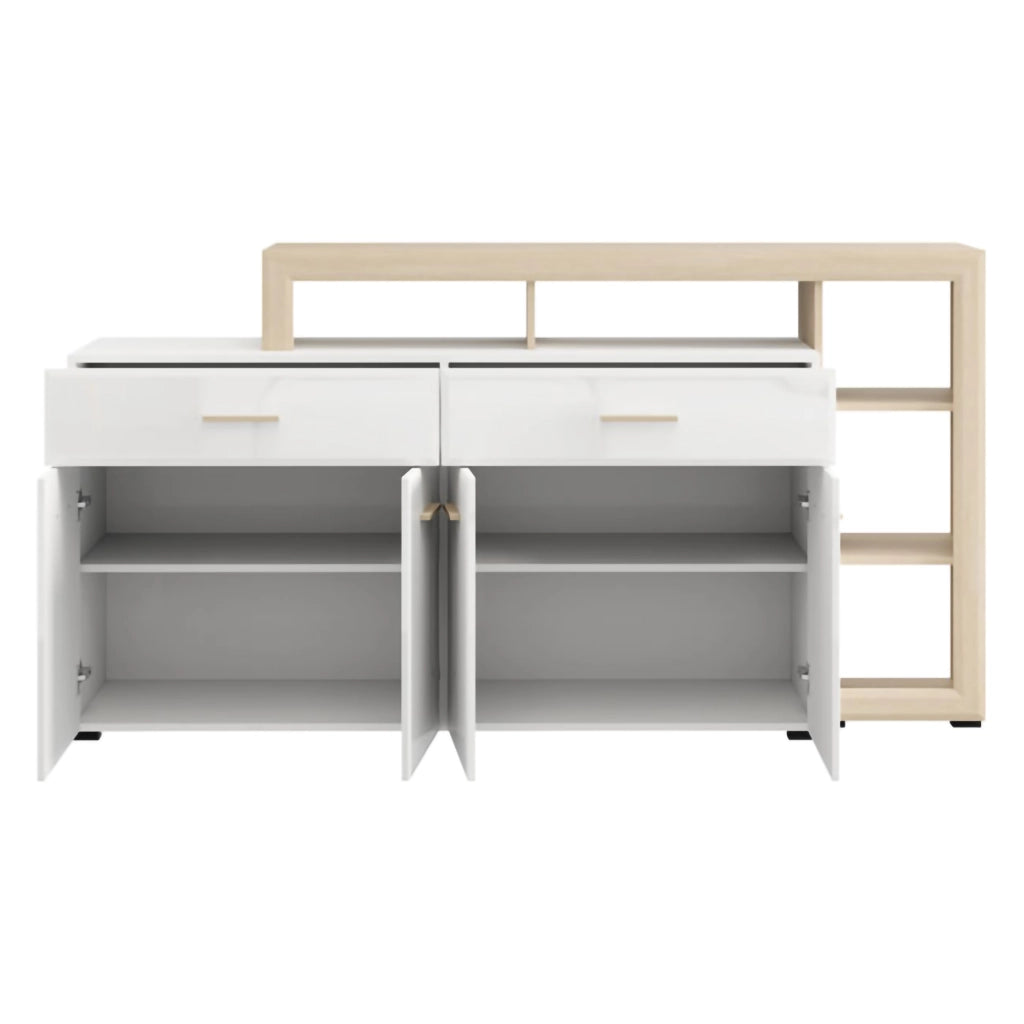 Madia Dovad, Credenza 2 Cassetti, 189x42x100h cm Bianco