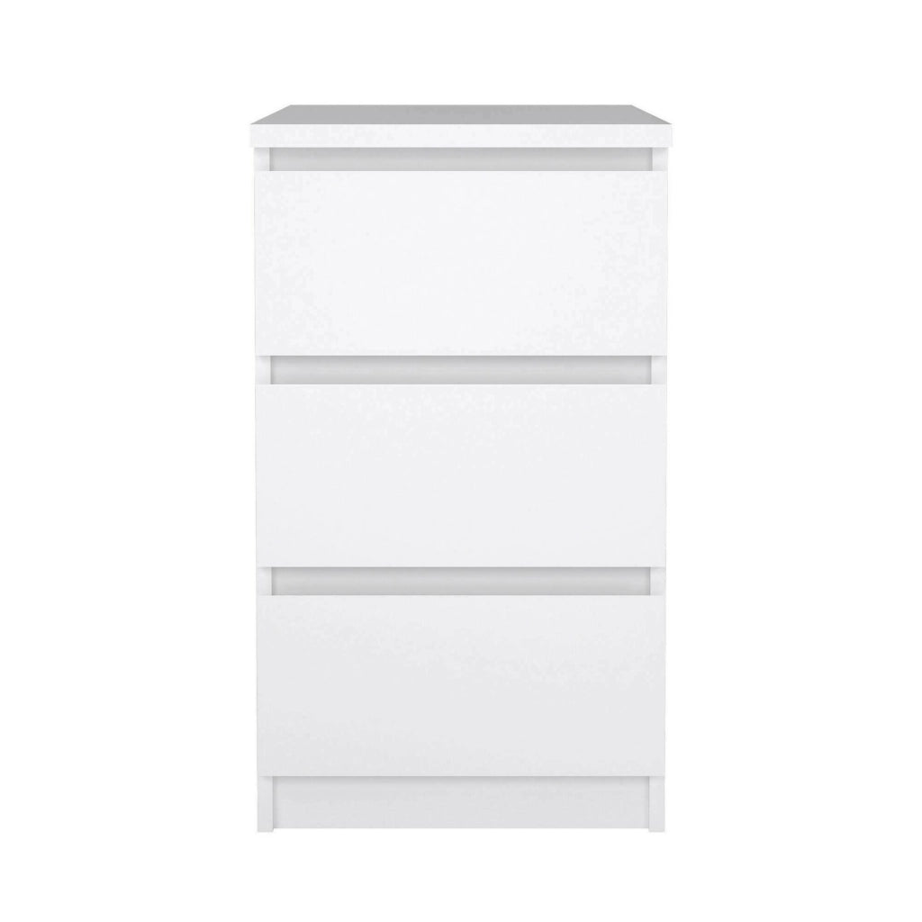 Cassettiera a tre Accudino, colore bianco lucido, cm 40 x 70 x 50