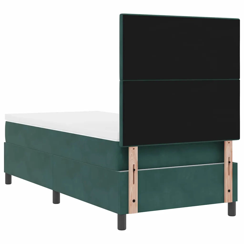 Letto a Sorgente LED Verde Scuro 80 x 200 cm Velluto 3343277
