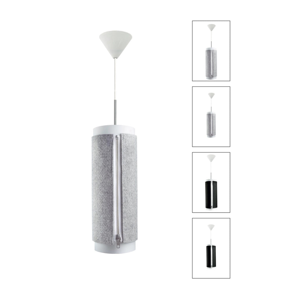 Lampada a sospensione Zip Star Large in feltro grigio