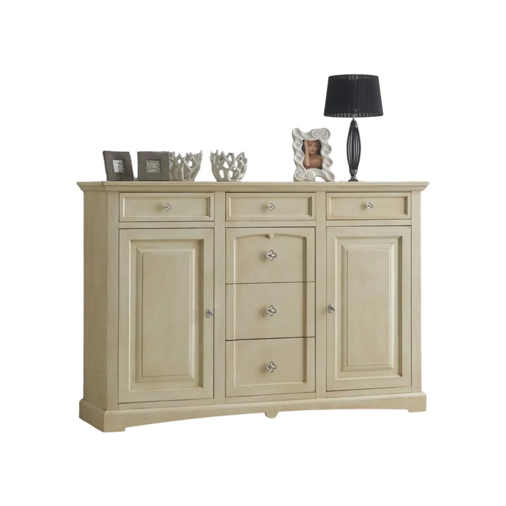 Credenzone in legno 2 porte 6 cassetti avorio l.170 p.46 h.116 - Mobili 2G