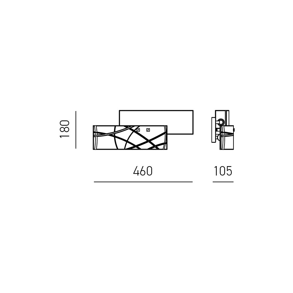 Frida - Applique da parete 2 luci E14 in vetro satinato bianco - Montatura cromata, design elegante, IP20, max 2x42W, lampadine escluse, larg 46cm