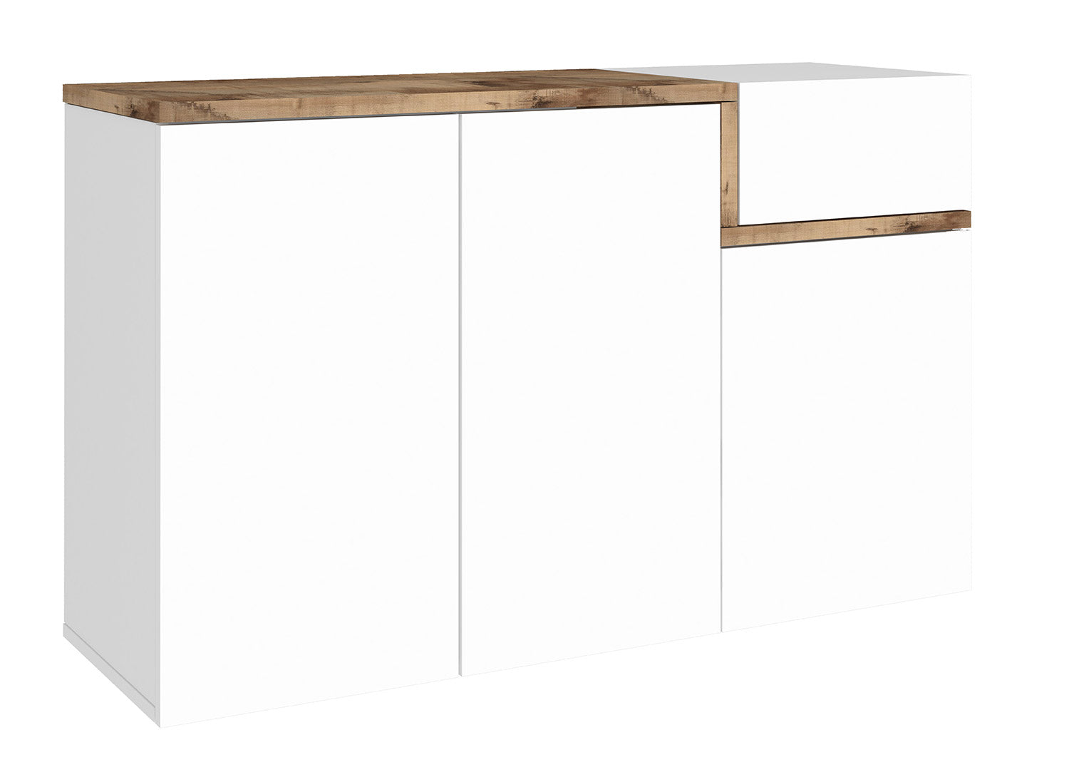 Scarpiera 3 Ante Battenti 1 Antina a Ribalta 120x40x80,1 cm Zet Bianco Lucido e Acero Pereira