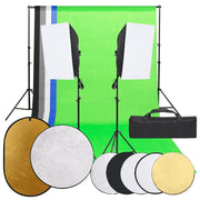 Kit per studio fotografico con illuminazione fondale e riflettore nero 02_0042485