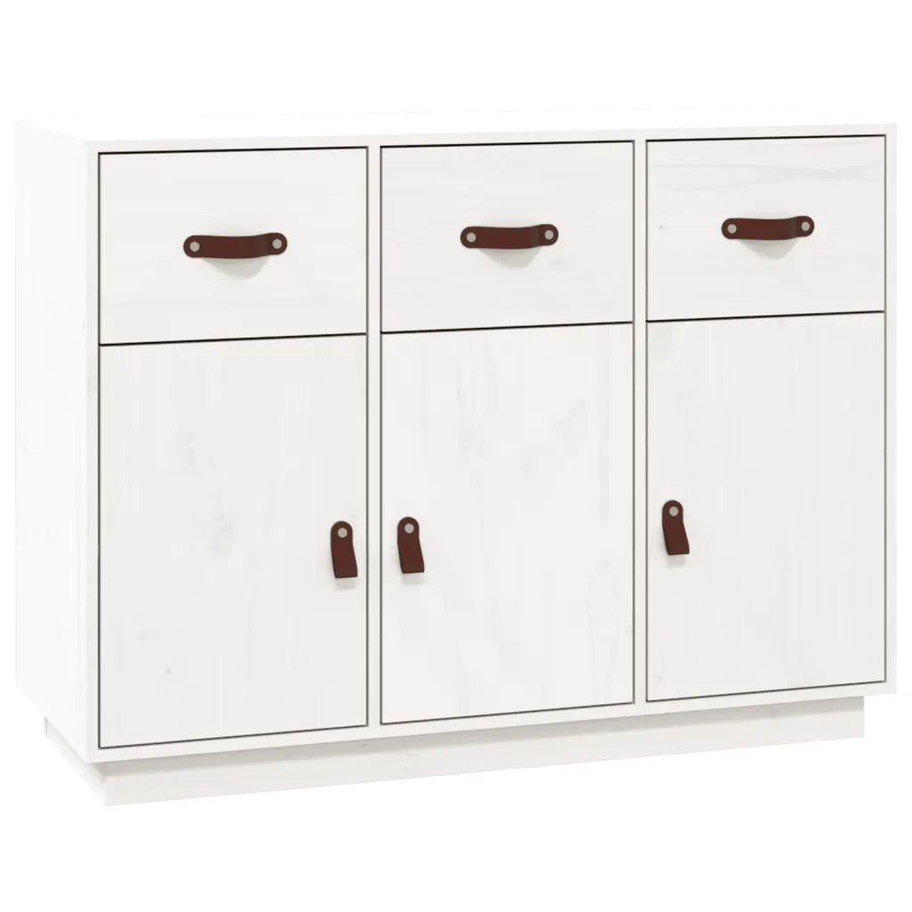 Credenza Bianca 100x40x75 cm in Legno Massello di Pino cod mxl 16632