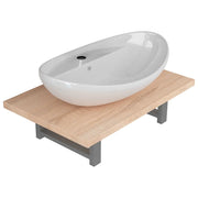 Set Mobili da Bagno | Armadio da bagno 2 pz Ceramica Rovere