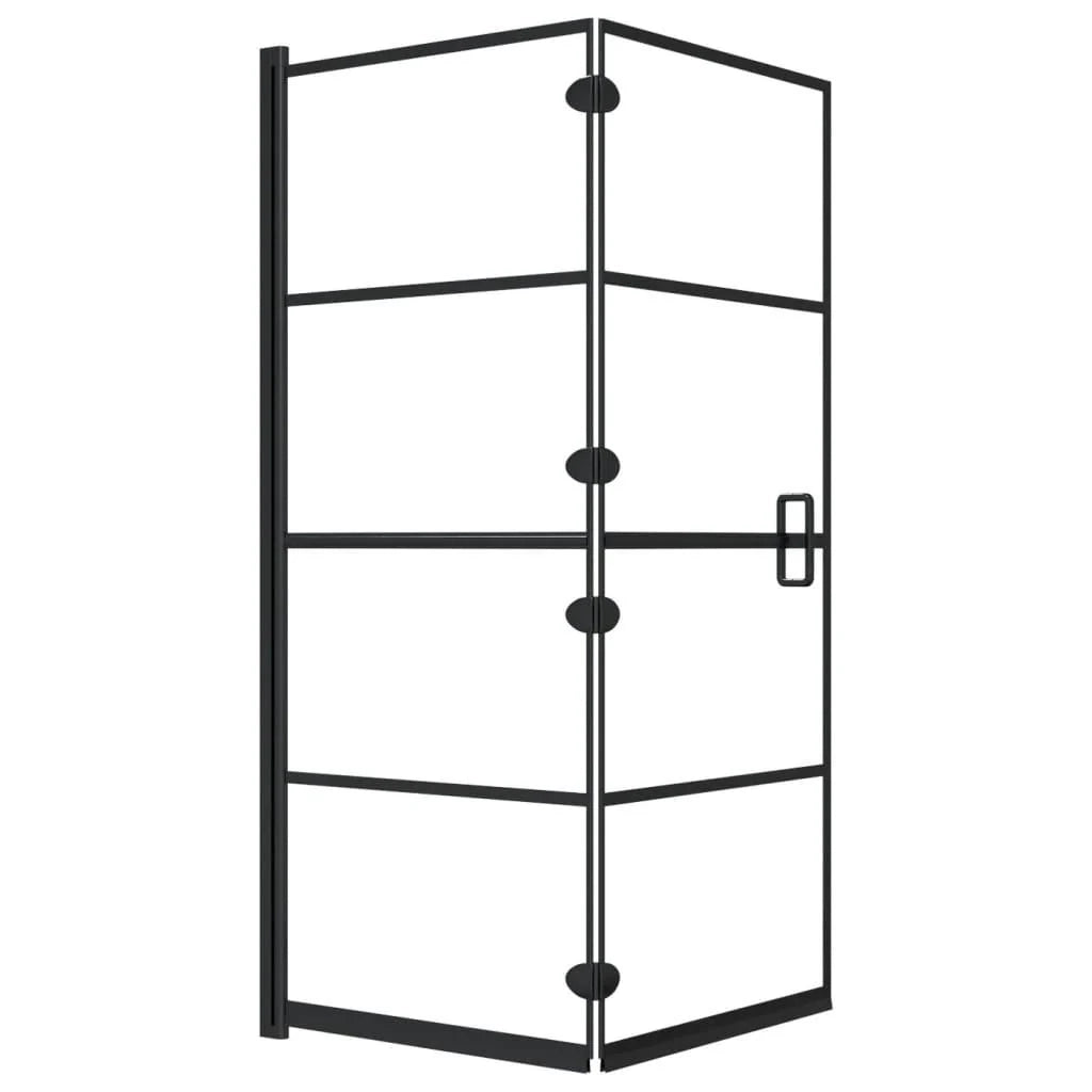 Box doccia pieghevole parete divisoria per vasca parete doccia cabina per vasca bagno casa interno ESG 120 x 140 cm nero 02_0002018