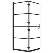 Box doccia pieghevole parete divisoria per vasca parete doccia cabina per vasca bagno casa interno ESG 120 x 140 cm nero 02_0002018