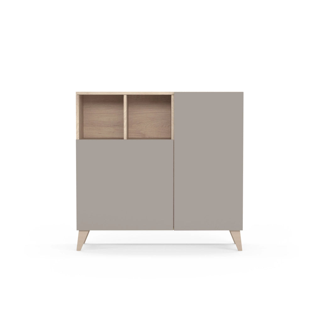 Scarpiera Herdasa effetto rovere chiaro ante sabbia 87x90x27