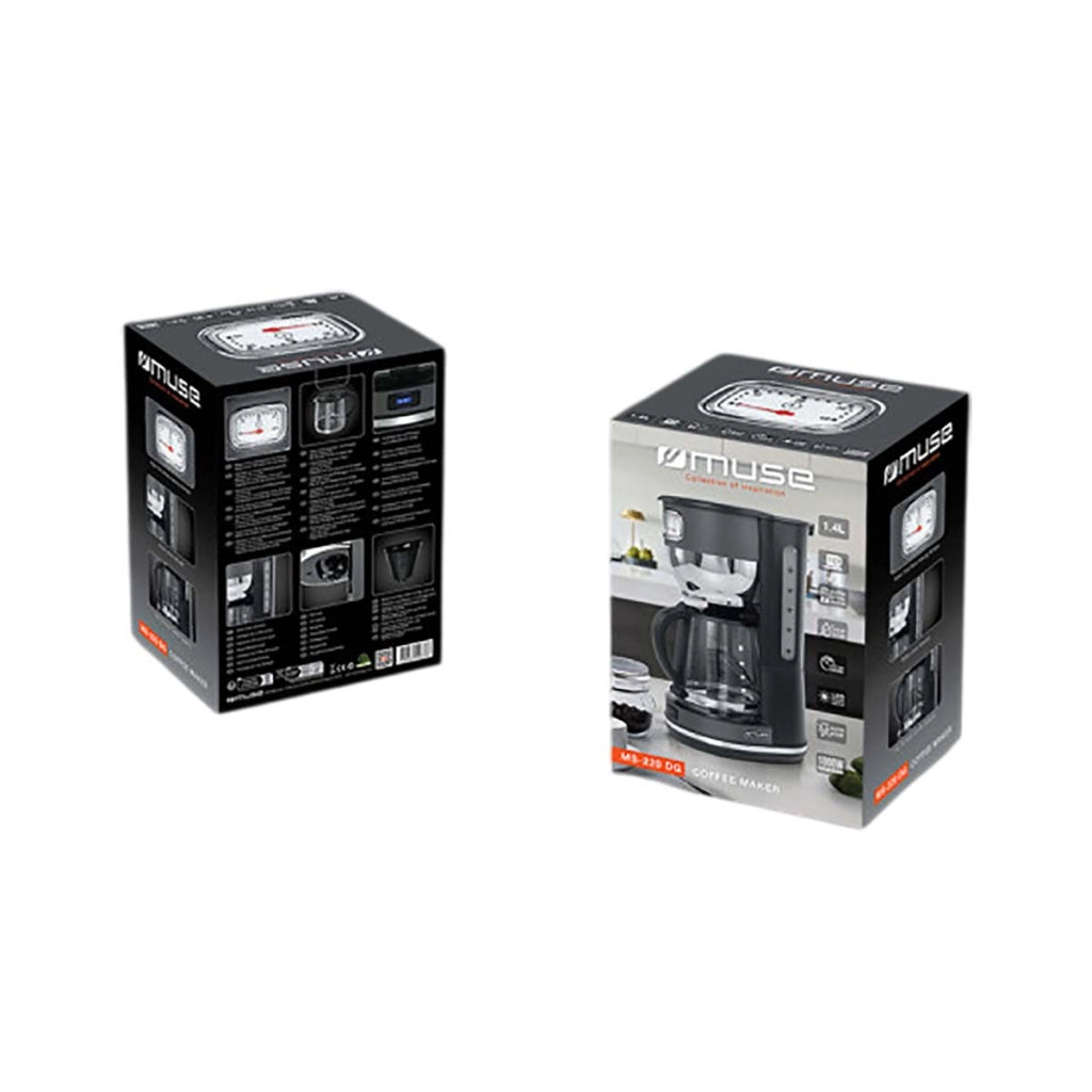 Macchina da caffè con filtro da 1,4 l e 10 tazze da 1000 W con indicatore di temperatura Grigio Muse