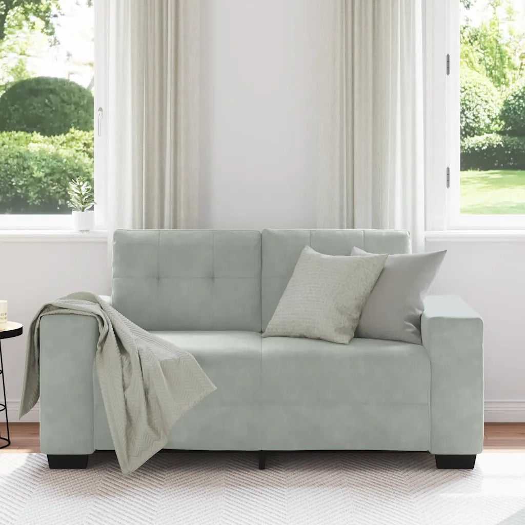 vidaXL Divano Divanetto Grigio Chiaro 120 cm in Velluto