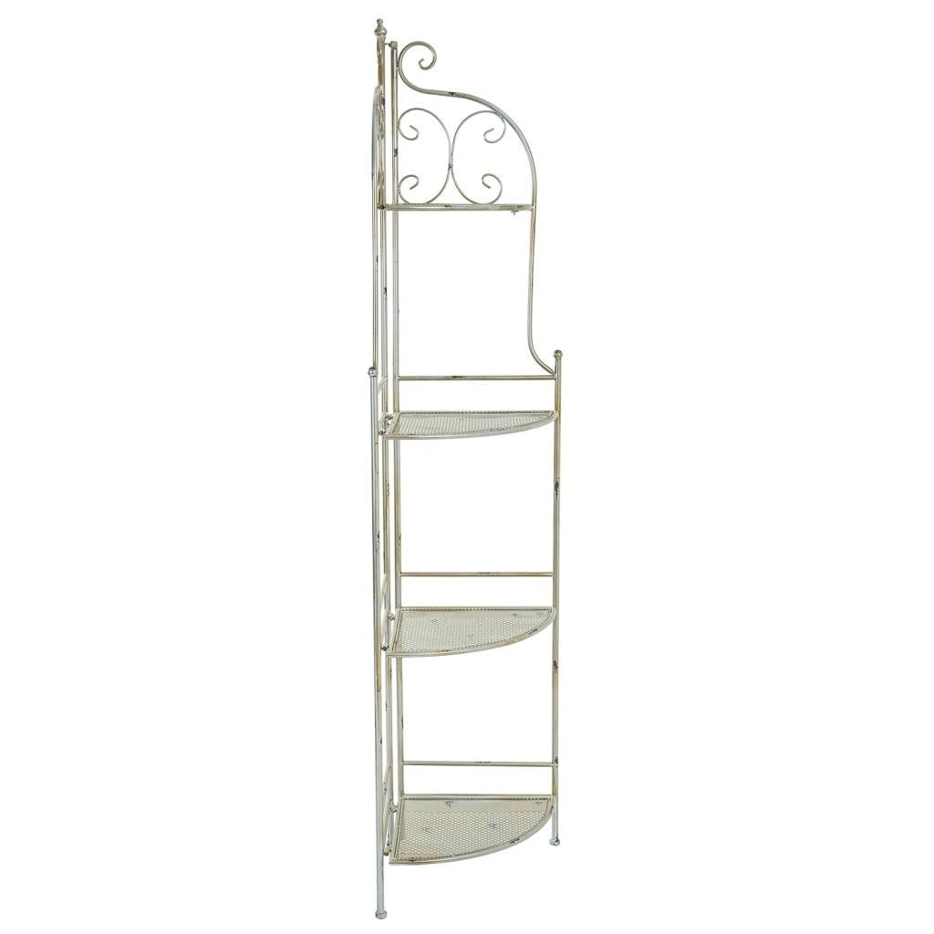 Scaffale angolare in ferro battuto argento 49x35x125h