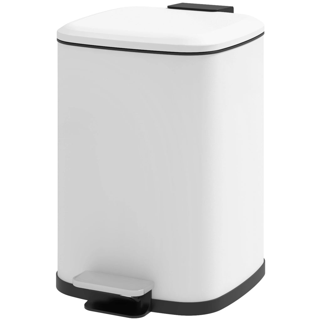 Bidone Immondizia a Pedale 12L ¨C zephmum ¨C Bianco 24.5x32x34.5 cm