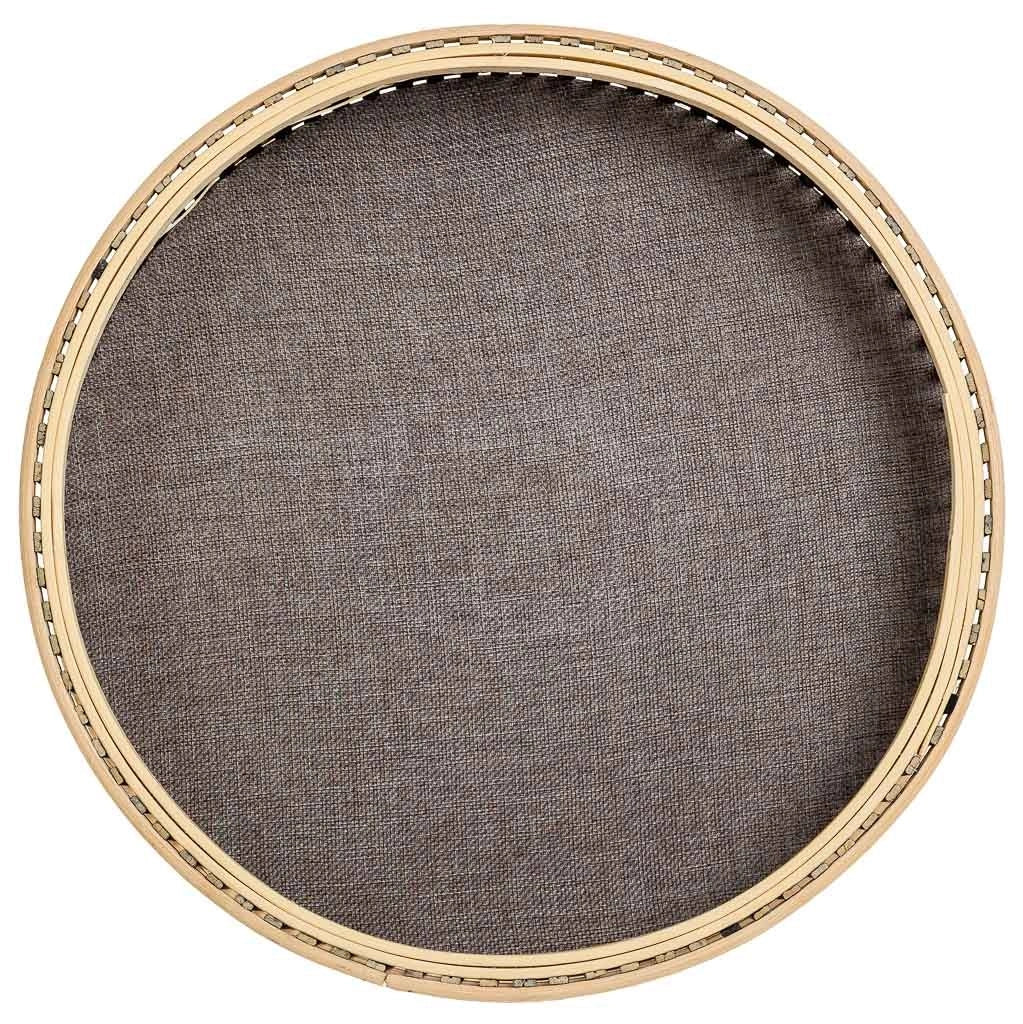 Set di 3 tavolini angolari in bambù nero e legno