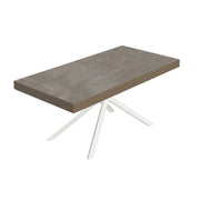 Tavolo allungabile 200/460x90 cm Niket tortora gambe bianche