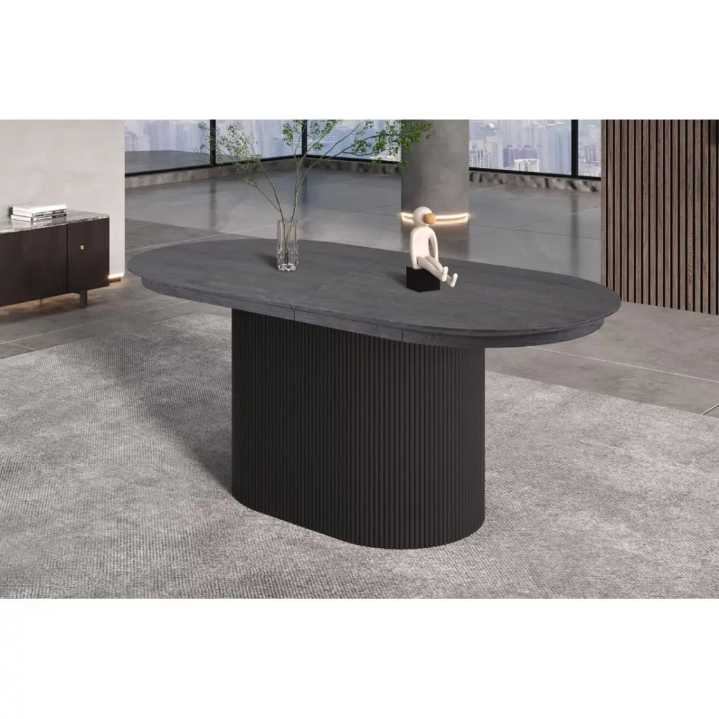 Tavolo allungabile VAGOS – 180-220 cm – Forma ovale – Colore marrone scuro – Stile Design