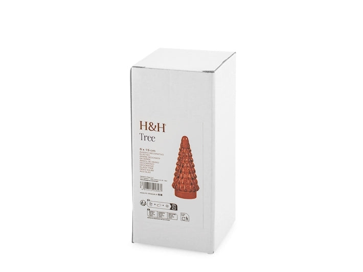 Albero natale arancione in vetro soffiato a mano