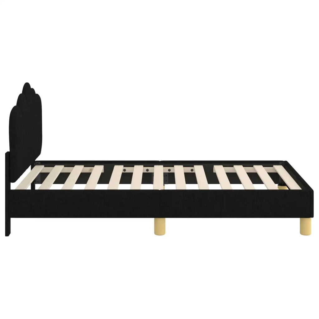 Struttura letto bambini con testata-Giroletto per bambini Nero 80 x 160 cm Tessuto 282767