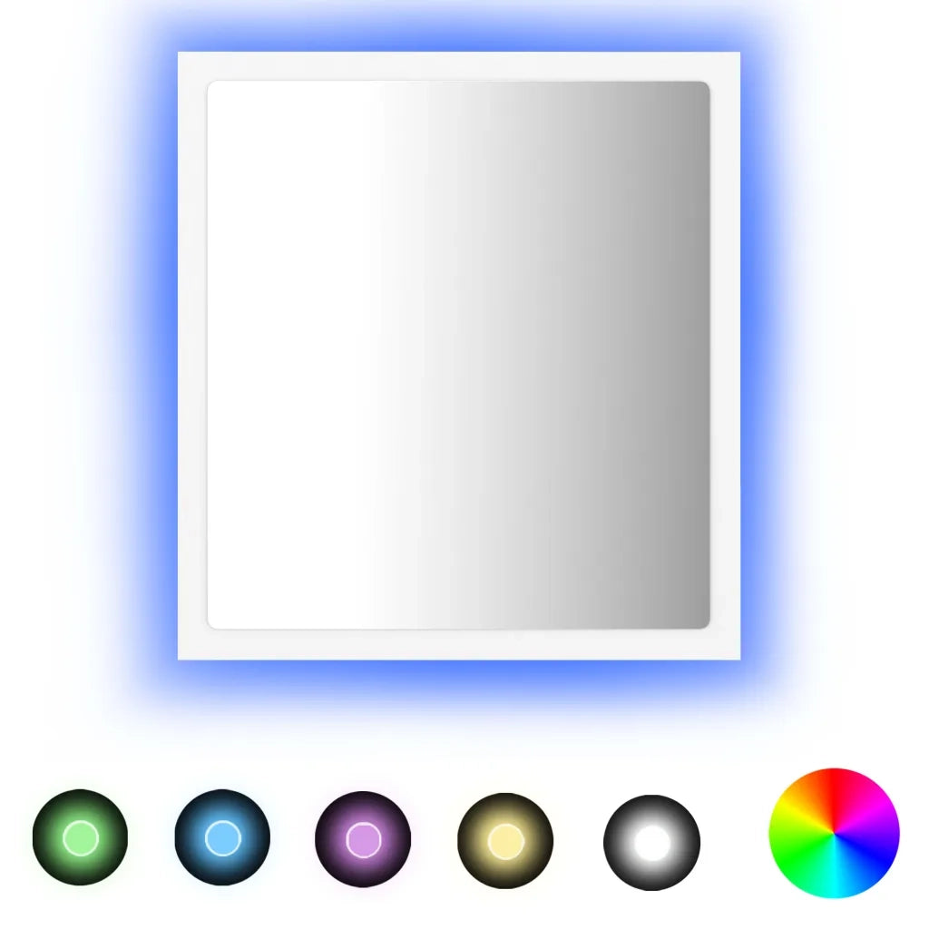 Specchio da Bagno con LED-Specchio per Bagno Bianco 40x8,5x37 cm in Acrilico