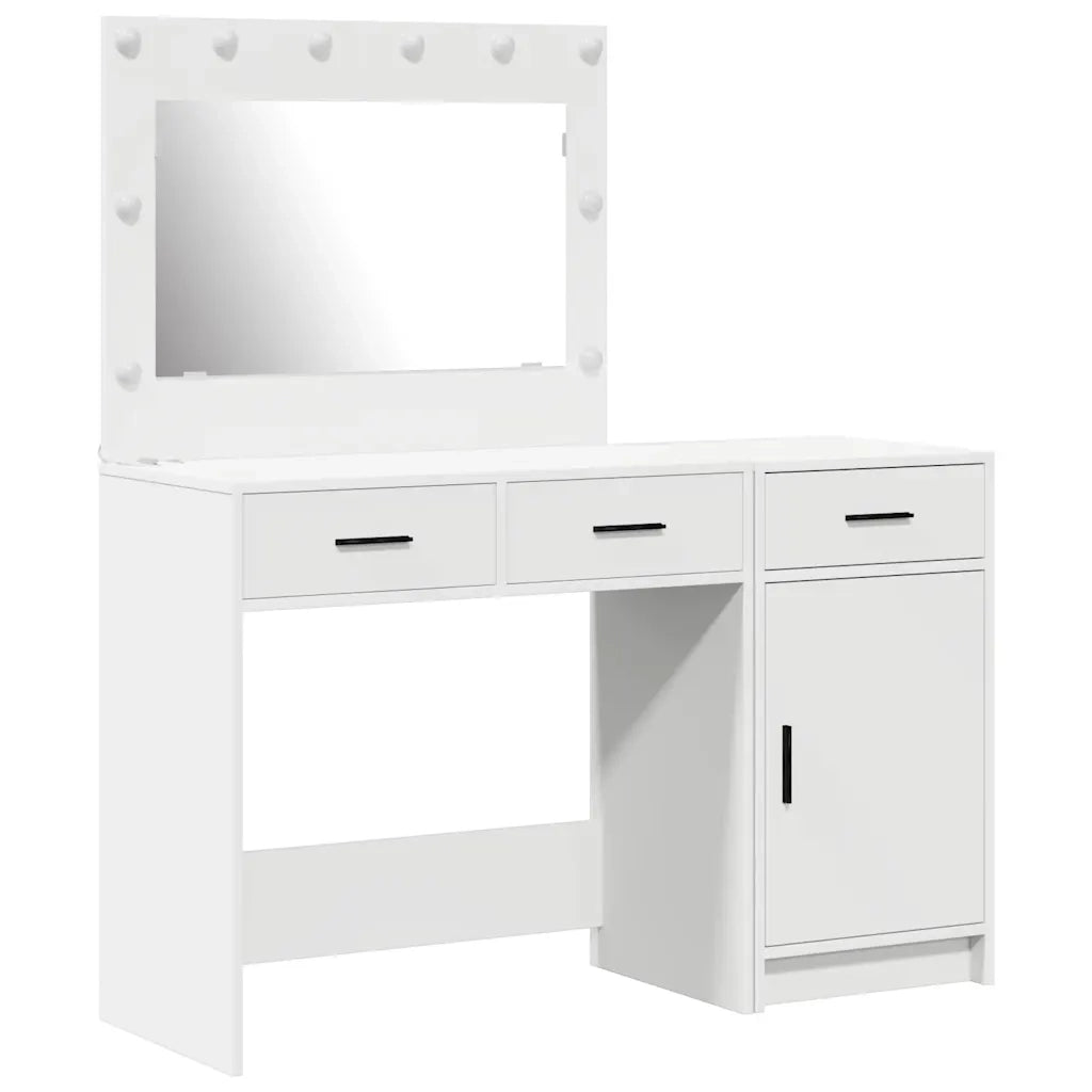 Tavolo da Trucco con cassetto 2 pcs Bianco Legno multistrato 3334227