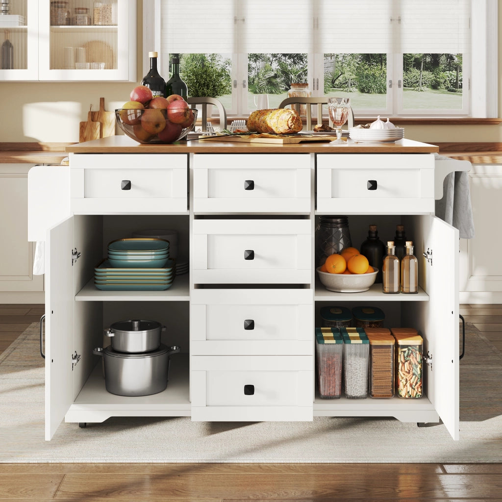 Carrello da Cucina Multifunzionale ¨C MINIMAL ¨C Bianco, Legno, con Ripiani