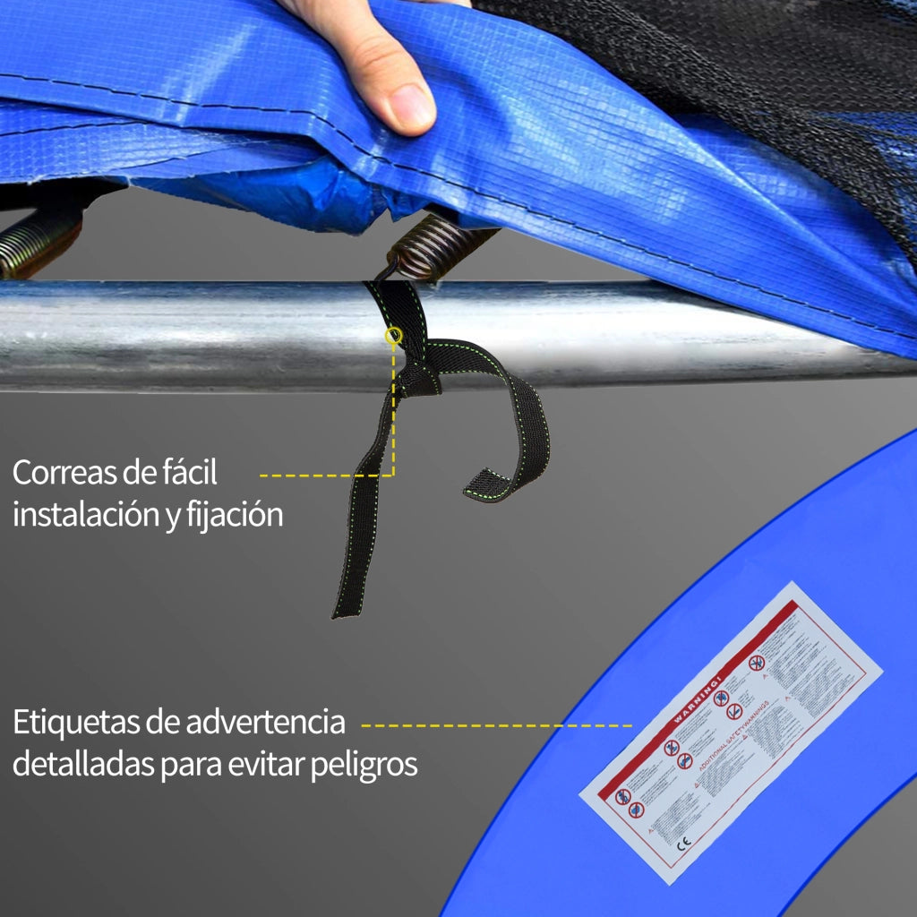 Letto Trampolino Elastico con Protezione Imbottita ¨C Minimal ¨C Blu ?305 cm