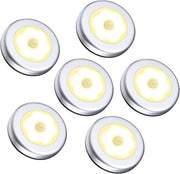 Sensore di Movimento Lampada da Terra 6 Pezzi Alimentata da Batterie Illuminazione Automatica con Adesivi - Per Cucina Corridoio Scale Soggiorno - Luce Calda Bianca