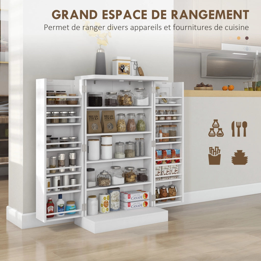 Armadio da Cucina con Ripiani e Porte ¨C zephmum ¨C Bianco 60x30x104 cm