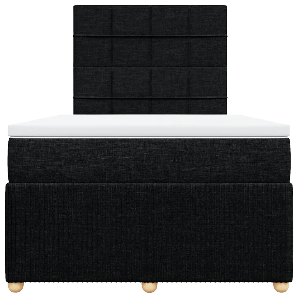 Giroletto a Molle con Materasso Nero 120x200 cm in Tessuto 3292025