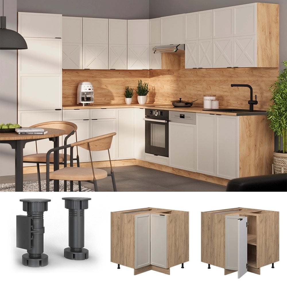 Mobile ad angolo cucina Fame-Line GrigioBeige/Rovere dorato 80.5 cm senza piano di lavoro Vicco