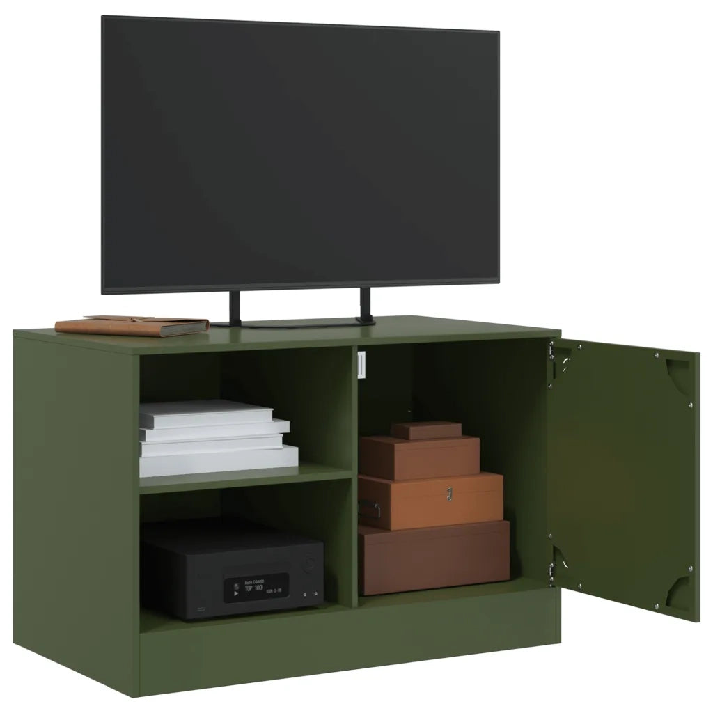 Mobili TV 2 pz Verde Oliva 67x39x44 cm in Acciaio 841700