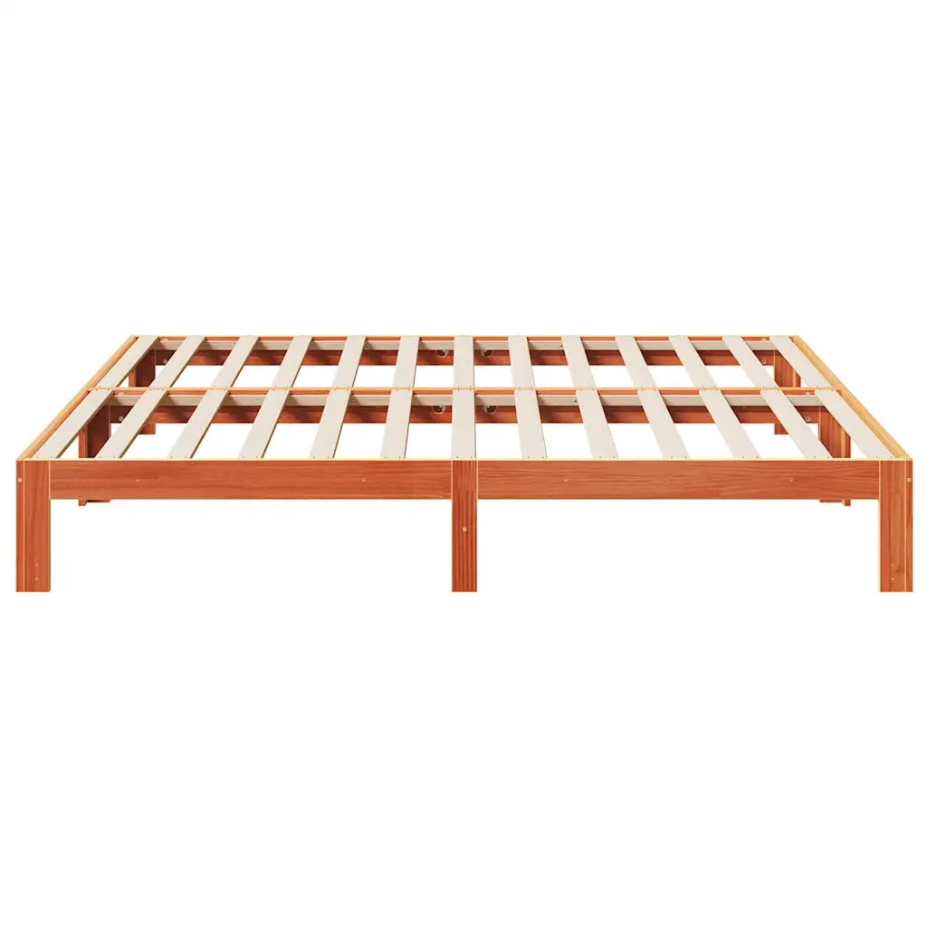 Giroletto senza Materasso Marrone Cera 160x200 cm Legno di Pino 859219