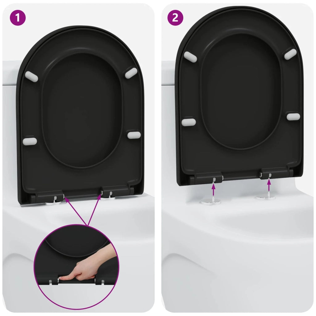 Sedile del WC Nero 49 x 36 x 4 cm Duroplast CFW5861699