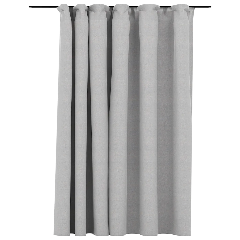 Tenda Oscurante Effetto Lino con Ganci Grigie 290x245 cm cod mxl 72004
