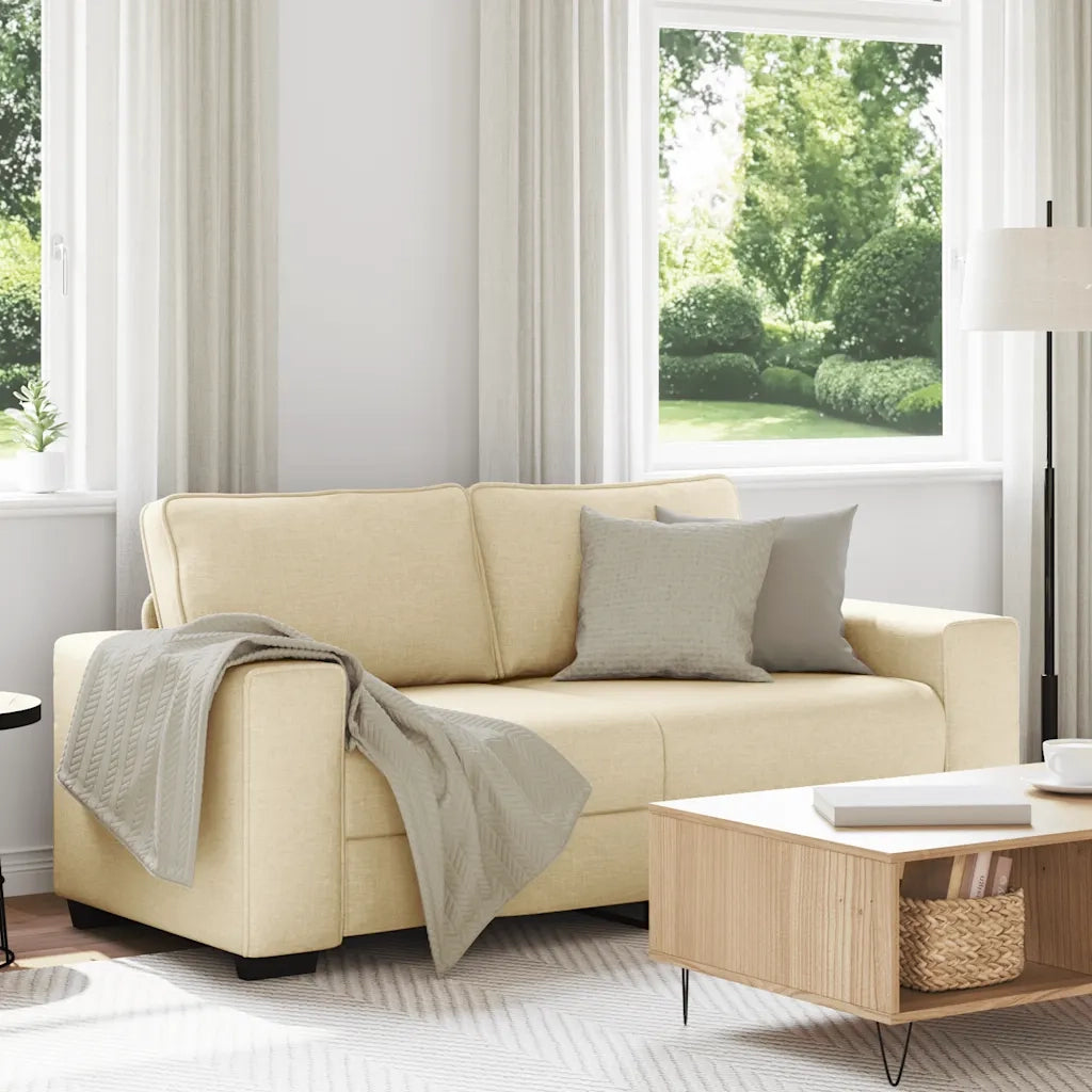 Divano a 2 Posti Crema 180x77x82 cm in Tessuto 4105173