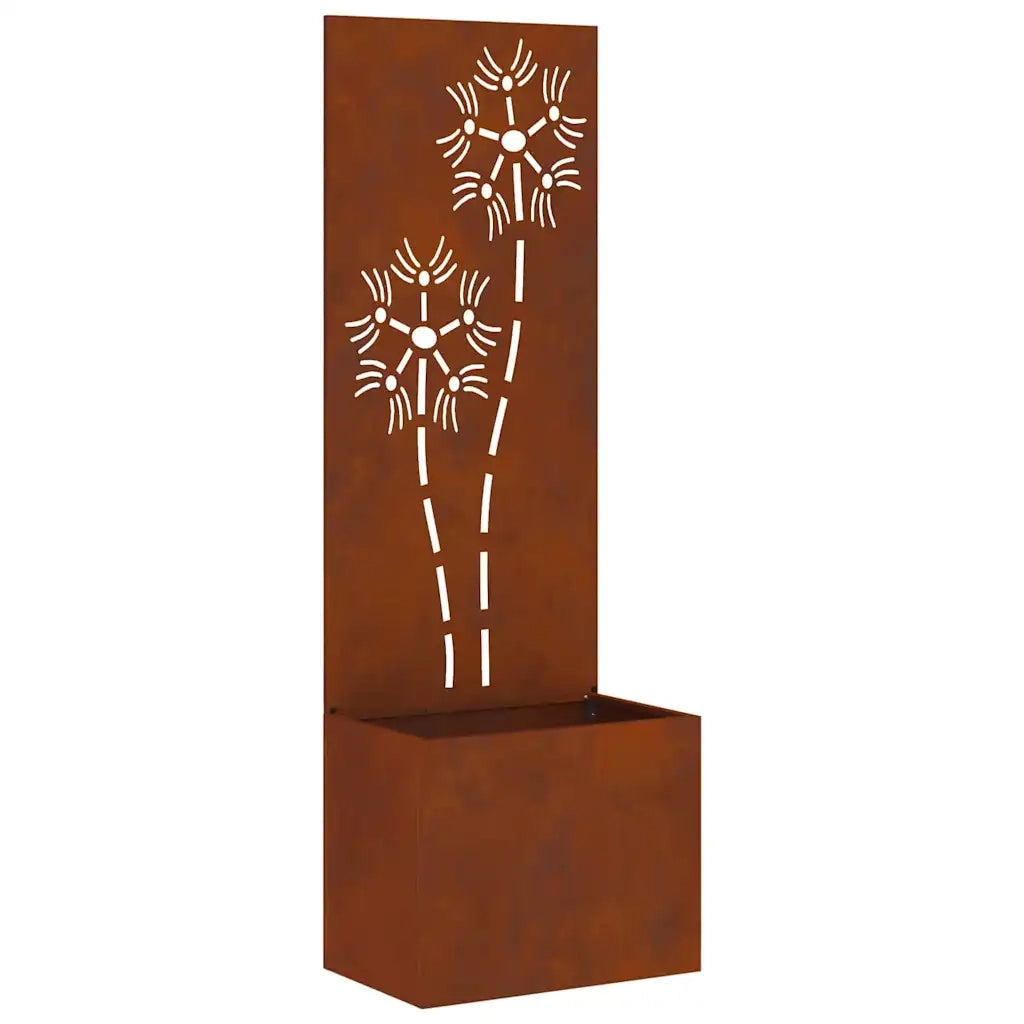 vidaXL Vaso da Giardino con Pannello Decorativo Ruggine 50 x 140 cm
