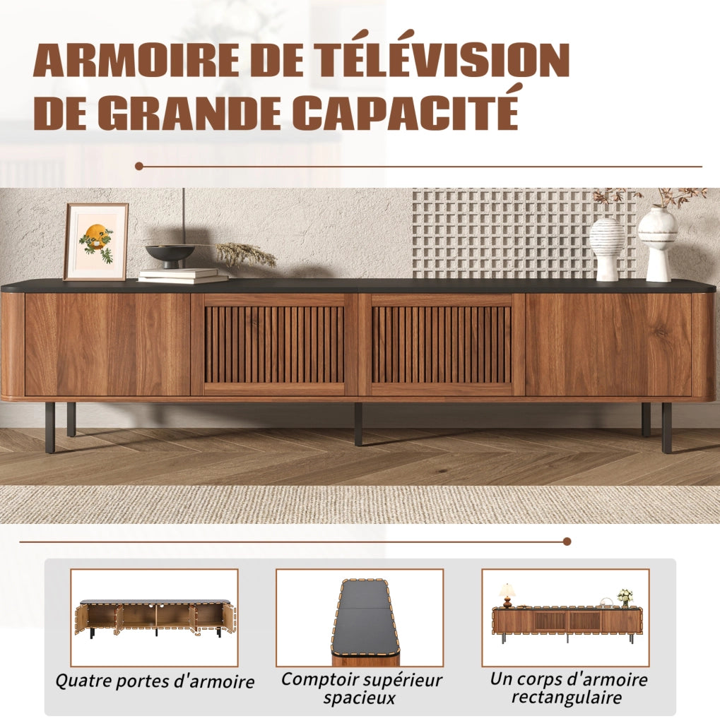 MOBILE TV 190x35x45 cm Noce MDF e pannello di legno