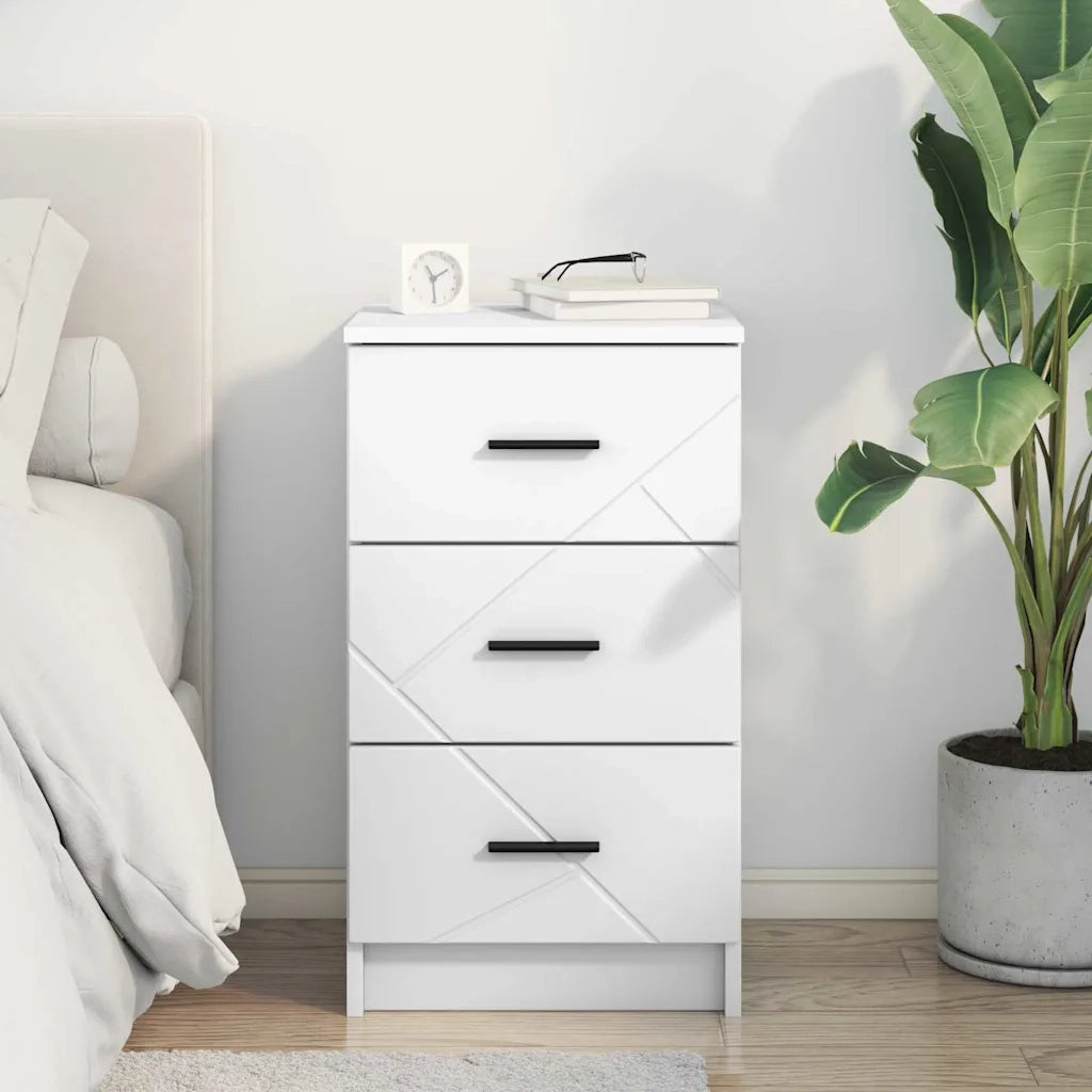 Comodino | Armadio da Notte | Mobiletto da notte Bianco 38 x 38 x 66 cm Legno multistrato