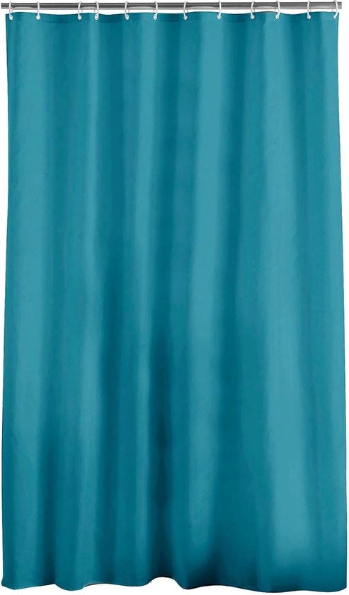 Douchegordijn in Poliestere Elegante con Ganci 180x200 cm Petrol