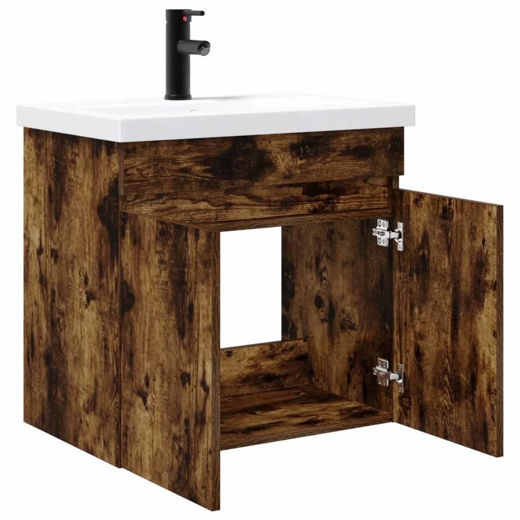 Mobile bagno con rubinetto Rovere Fumo 61 x 40 x 74,5 cm 889541