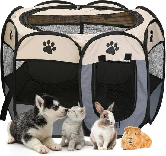 Cassa per animali pieghevole - progettata per cani gatti e gattini - tessuto di rete respirabile con design pop-up portatile