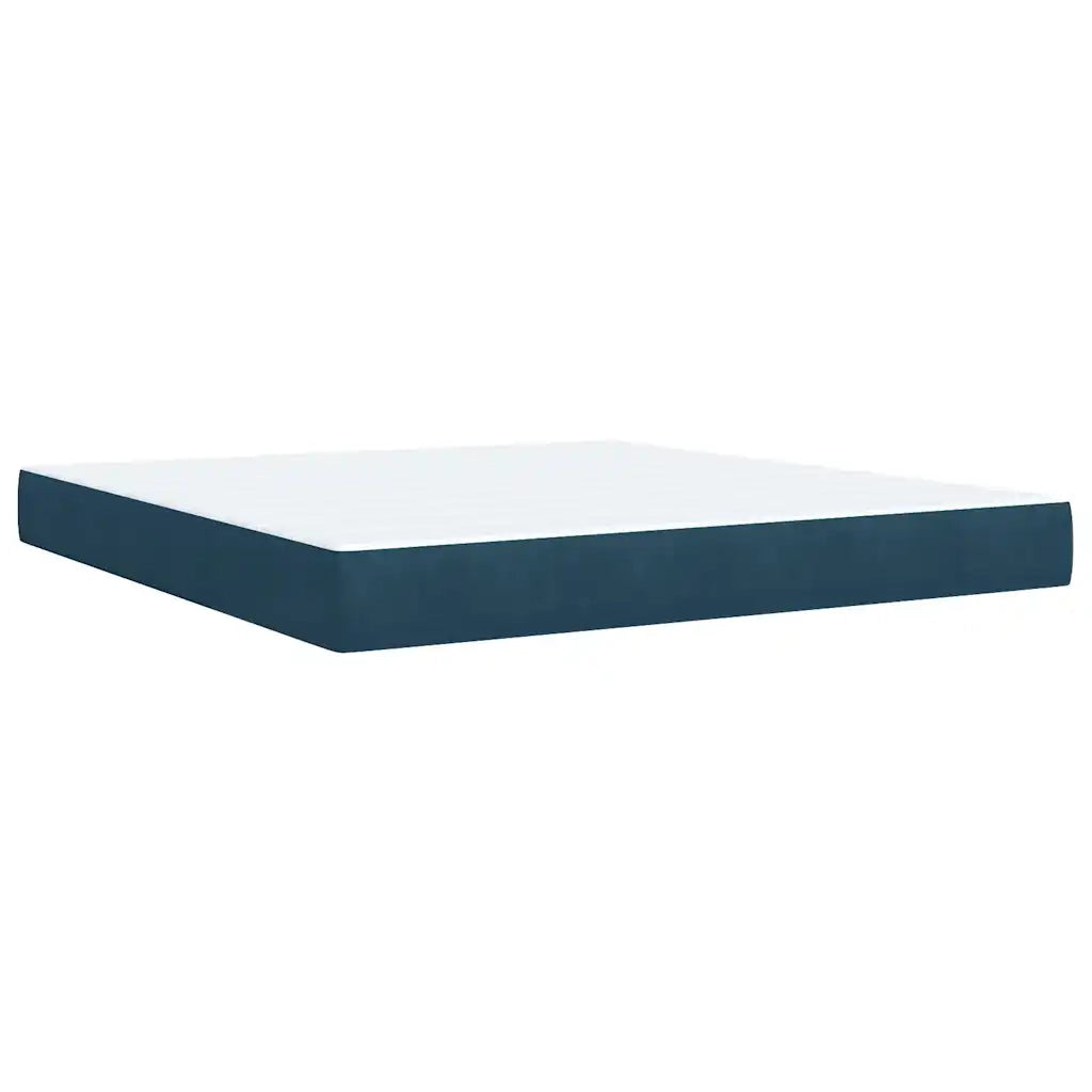 Giroletto a Molle con Materasso Blu Scuro 180x200 cm in Velluto 3292416