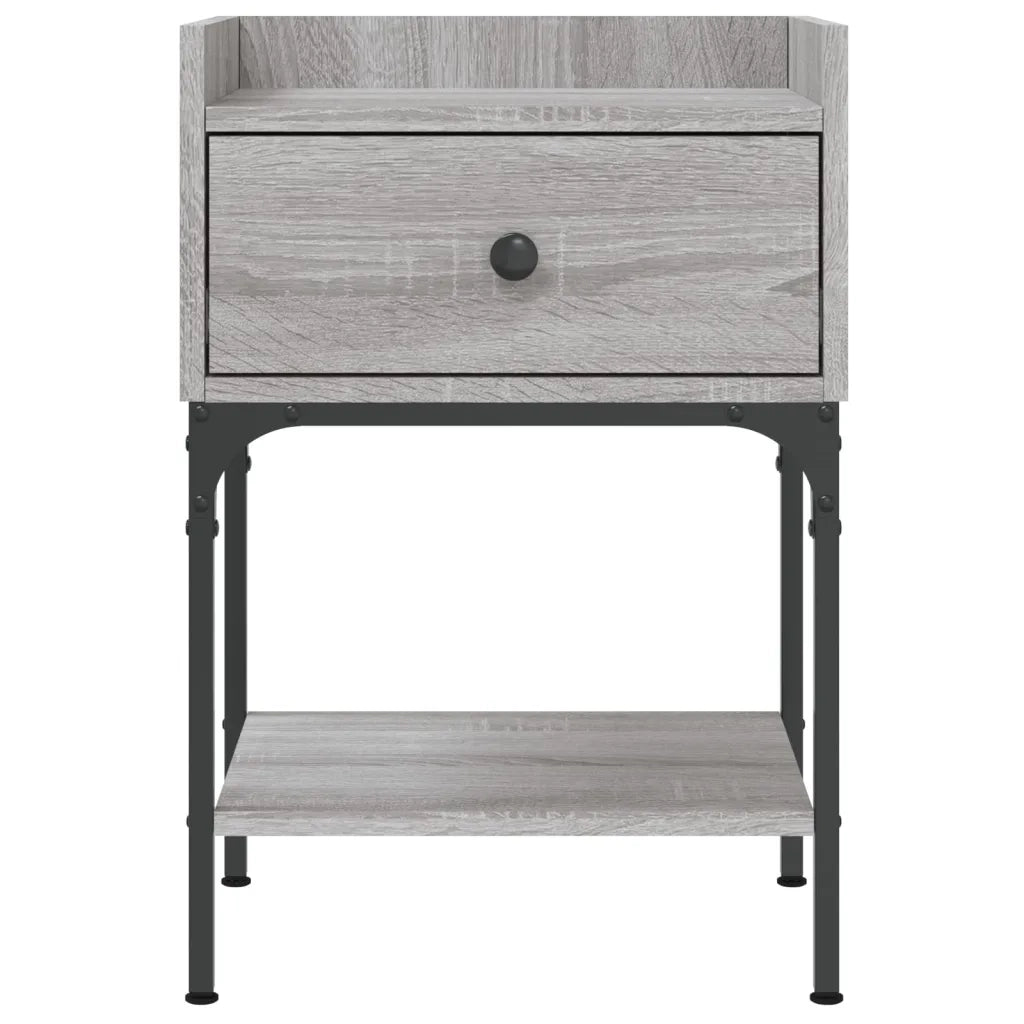 Comodino-Tavolino da notte Grigio Sonoma 40,5x31x60 cm in Legno Multistrato