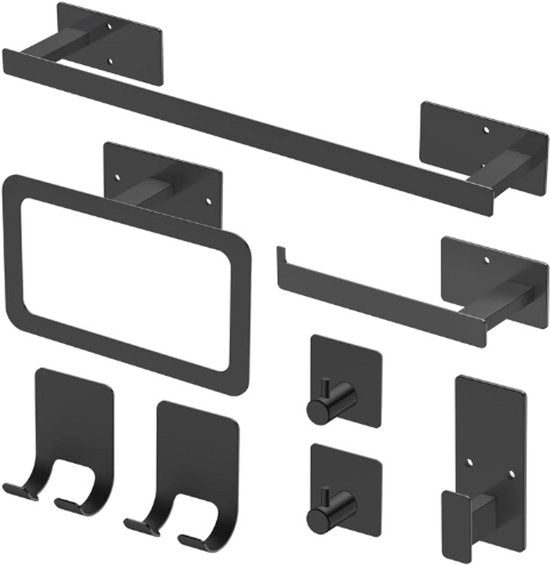 Rail per asciugamani in acciaio inossidabile SUS304 - 8 pezzi - set di supporti per asciugamani autoadesivi - da applicare in bagno e cucina