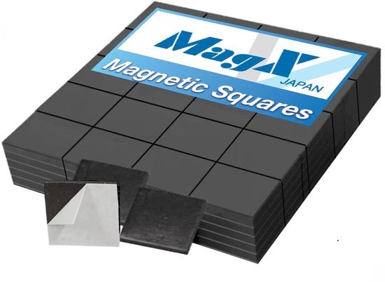 Punti magnetici autoadesivi, 20 mm x 20 mm ciascuno, 100 pezzi, spessore 1,5 mm, forti, velo autoadesivo magnetico, per fissaggio, per whiteboard, carta da lettere, articoli da ufficio